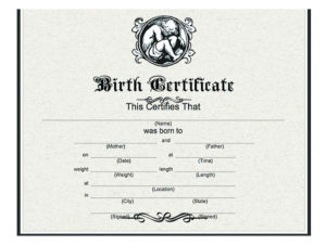 Cute Looking Birth Certificate Template