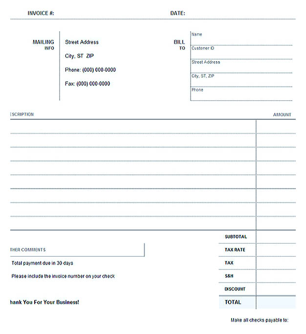 Blank Invoice Template