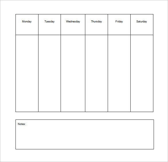 Blank Weekly Chore Chart Free Word Downlaod