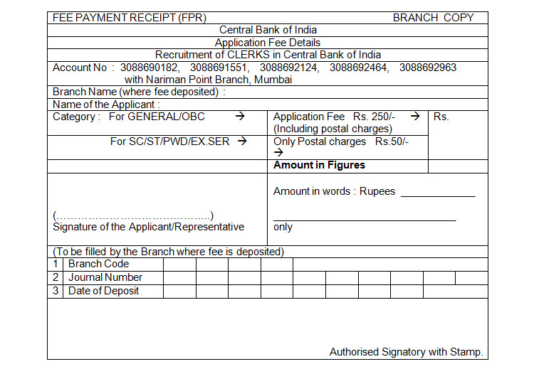 Central Bank Payment Receipt Template