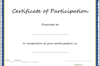 Certificate Of Participation Template