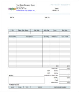 The Proper Receipt Format for Payment Received and General Basics