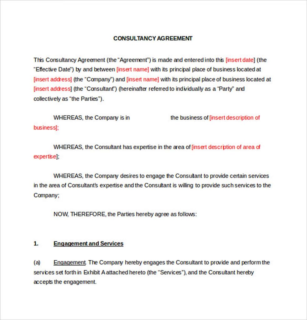 9+ Consulting Agreement Template