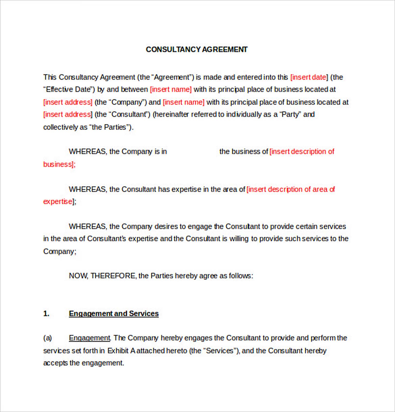 Consultancy Consulting Agreement