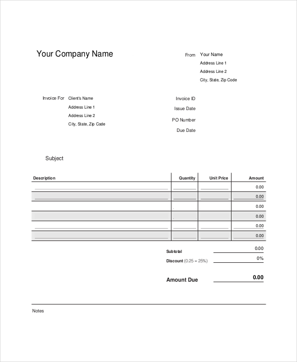 Corporate Invoice Template