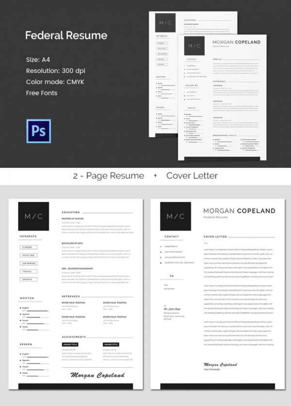 Federal A4 Resume Template