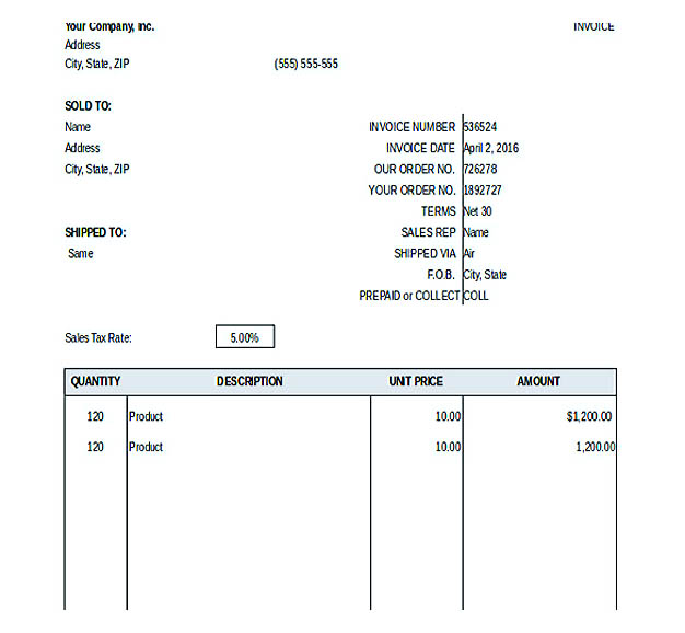 General Invoice Template