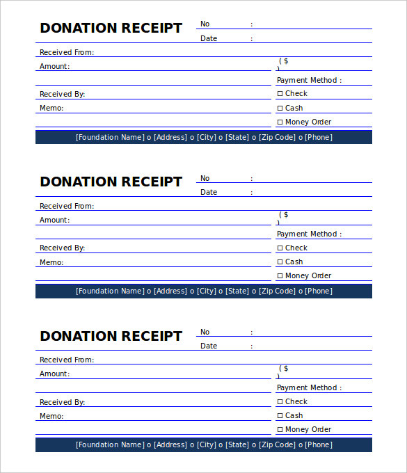 Printable Donation Receipt Template Free