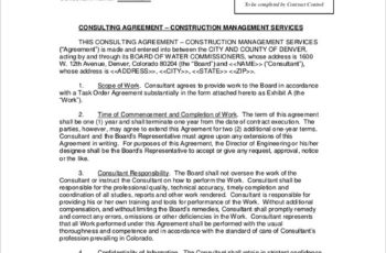 Sample Construction Consulting Agreement