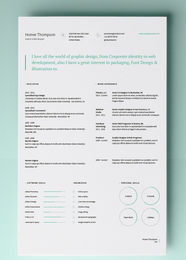 Simple Resume Template vol5