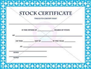 Stock Certificate Template Free in Word and PDF