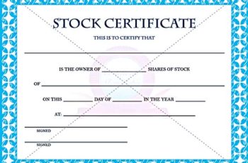 Stock Certificates Template Premium Editable