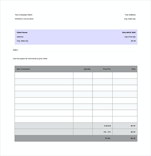 Basic Invoice Template and General Writing Guidelines to Help You