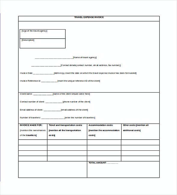 Travel Invoice Template