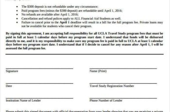 Travel Study Private Loan Agreement Contract