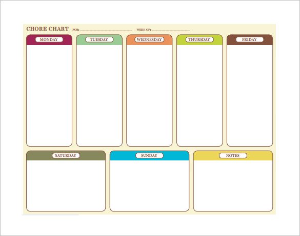 Weekly Chore Chart Free