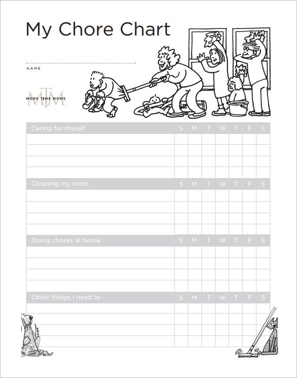 Weekly Chore Chart for Kids Free Downlaod