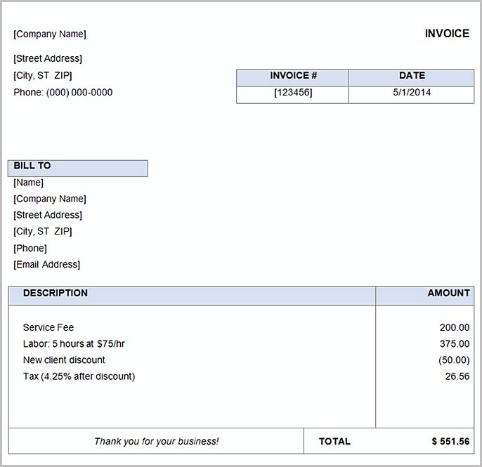 basic invoice