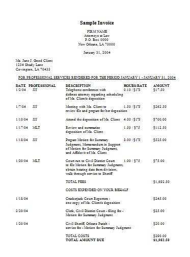 business invoice template word