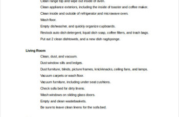 Cleaning Checklist Template Word File Download
