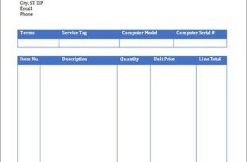 Computer Service Invoice Template