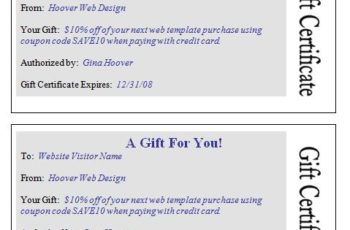 gift certificate template word