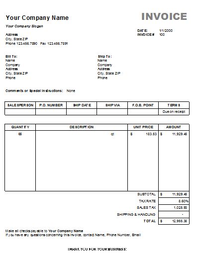 13 invoice template for easier use