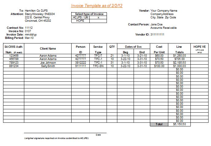 invoice template editable