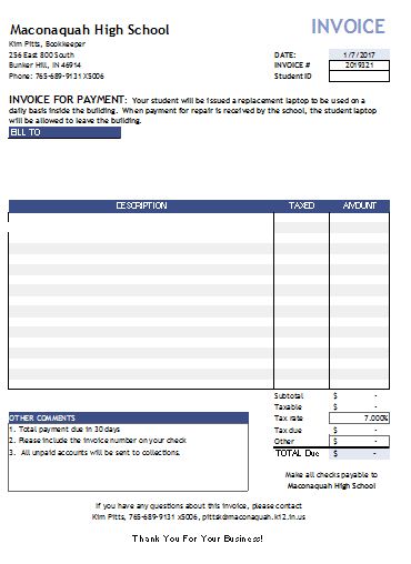 invoice template excel