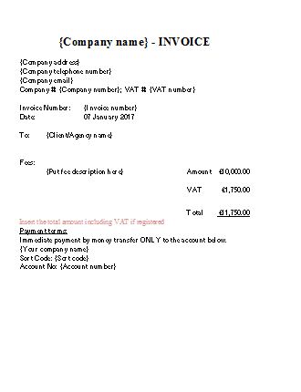 invoice template pages