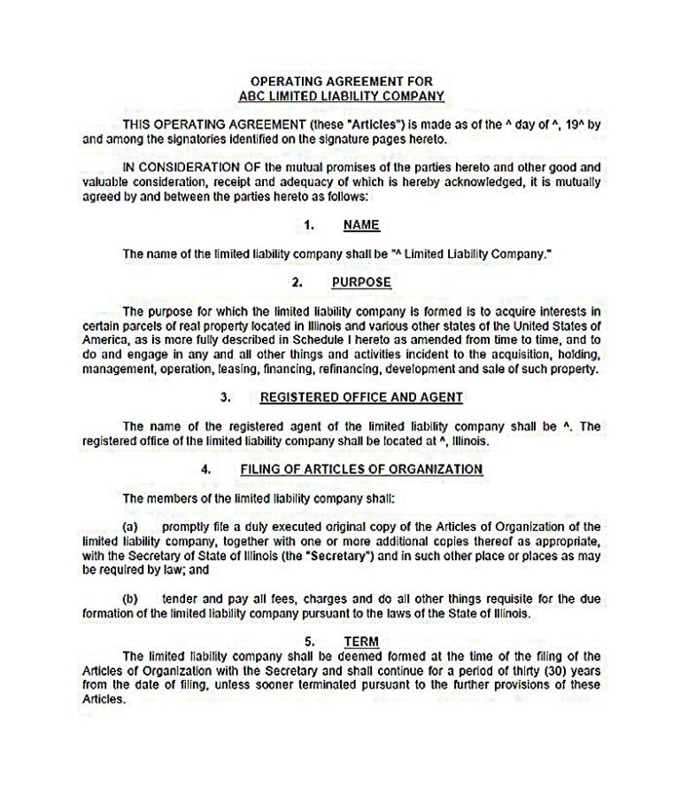 23+ LLC Operating Agreement Template