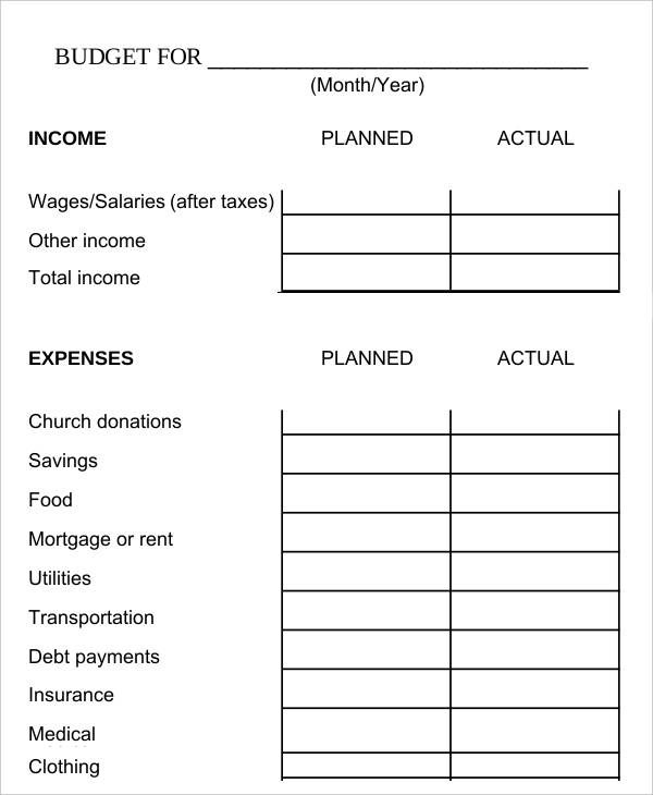 Bi Weekly Family Budget Worksheet Template