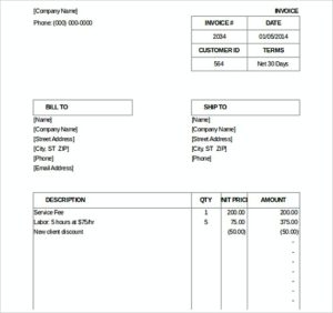 Downloadable Invoice Template