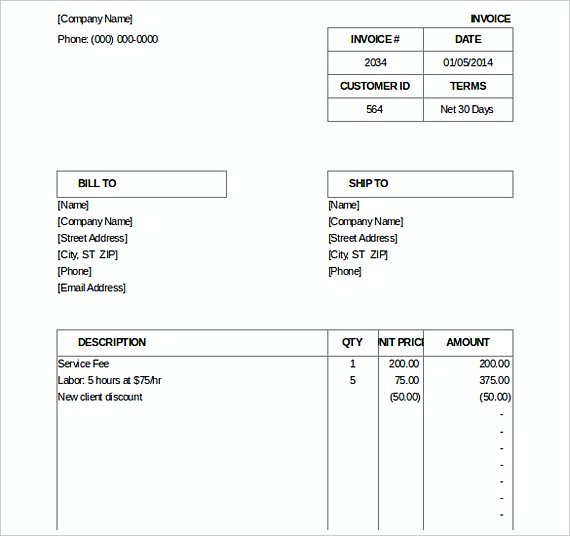 Billing Invoice templates