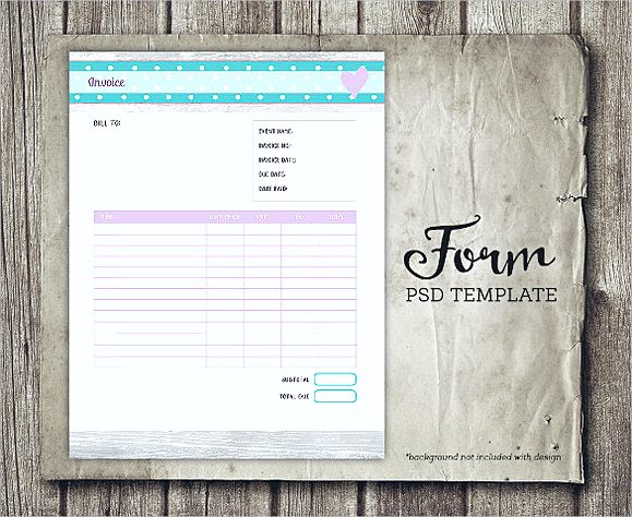 Blank Invoice templates Form PSD