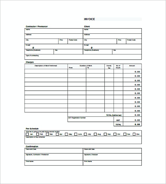 Construction Invoice templatess UK