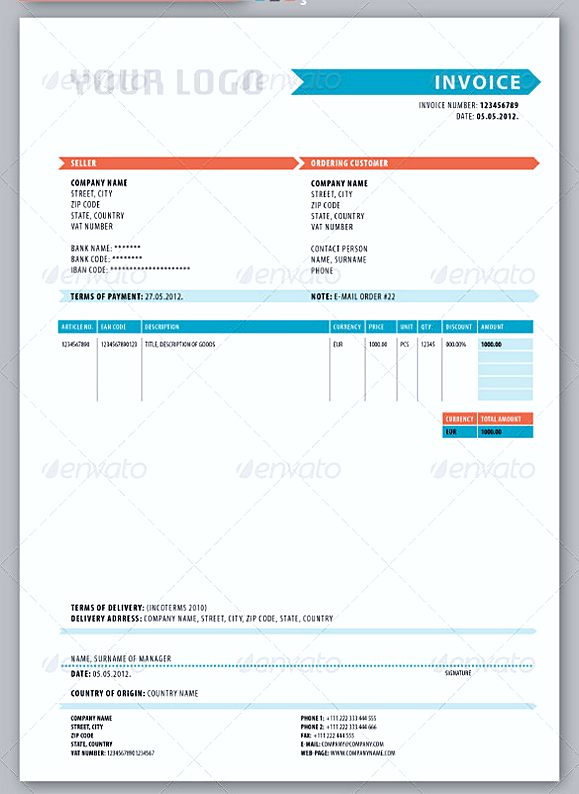 Delivery Invoice templates