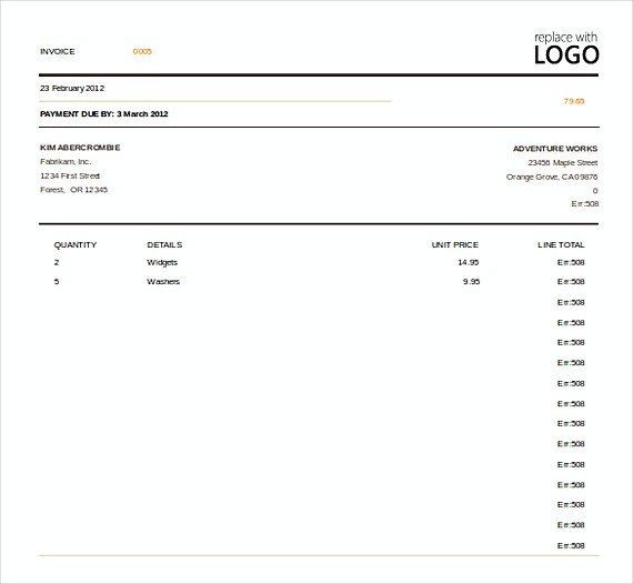 Excel Invoice templates Free