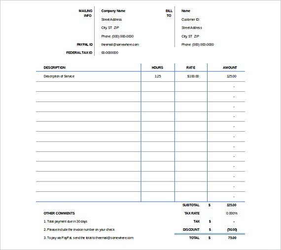 Downloadable Invoice Template