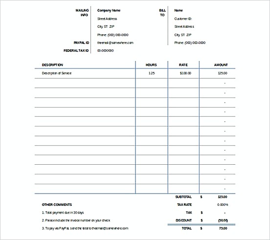 Excel Invoicing templatess