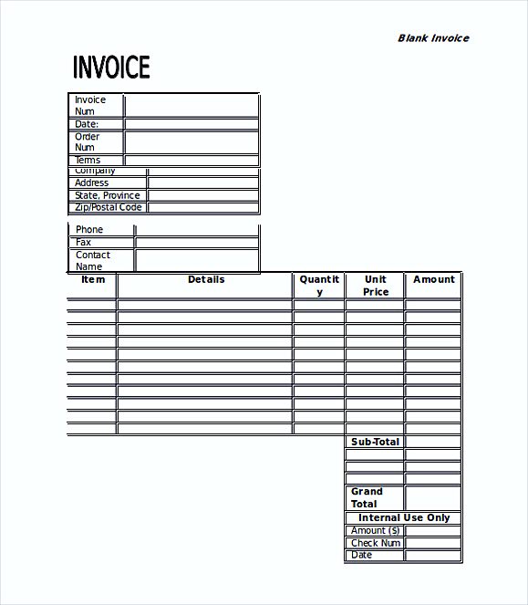 Free Blank Invoice templates