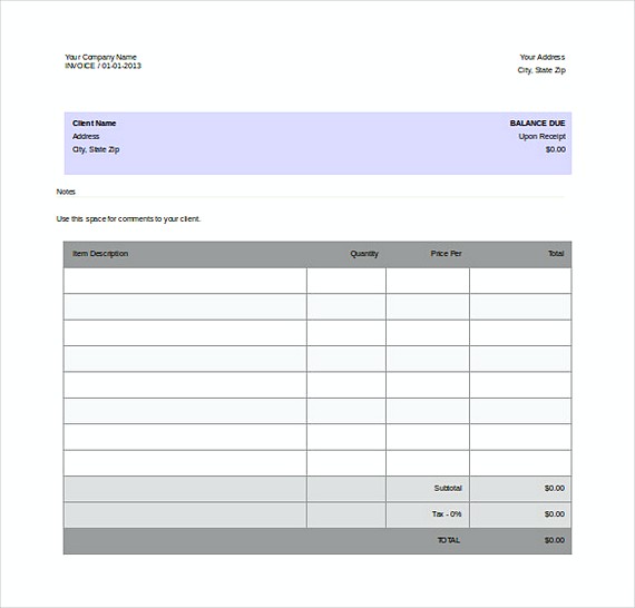 Free Company Invoice Word Format templates