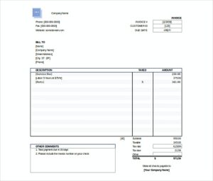 Downloadable Invoice Template