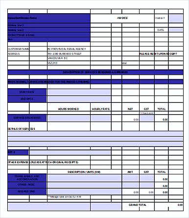 Free Printable Construction Invoice templates