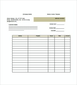 Invoice for Services Template