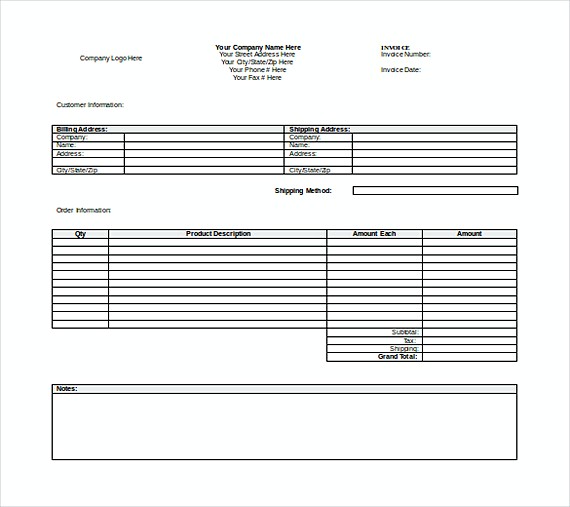 Free Word Invoice templates