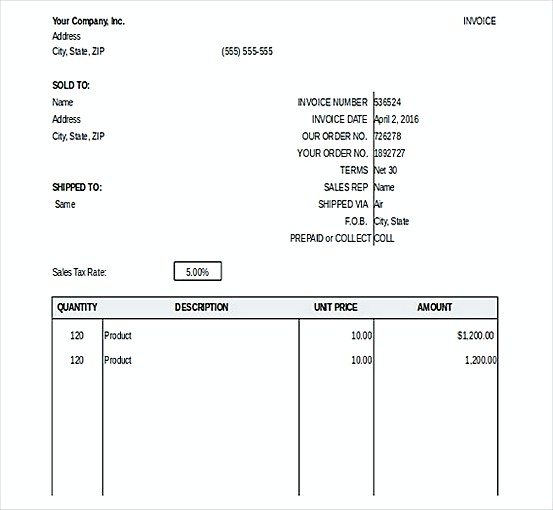 General Invoice templatess