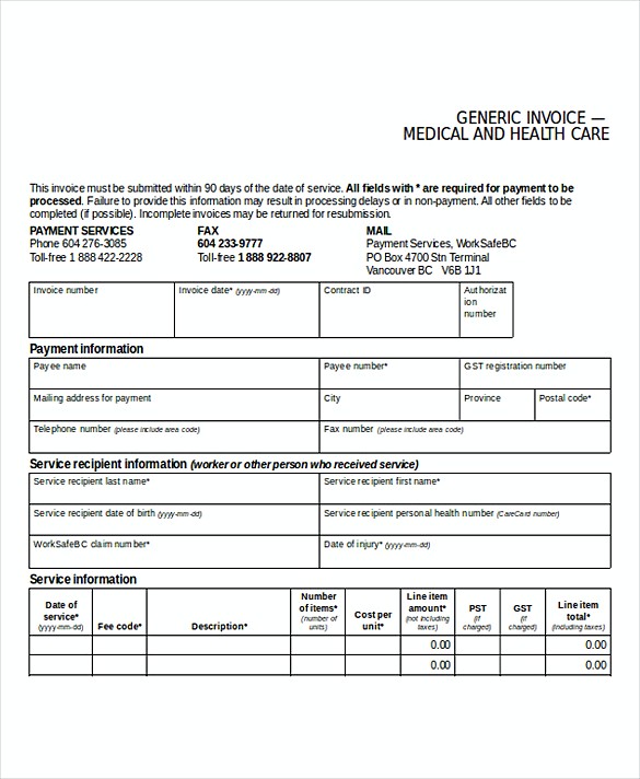 Generic Invoice templates