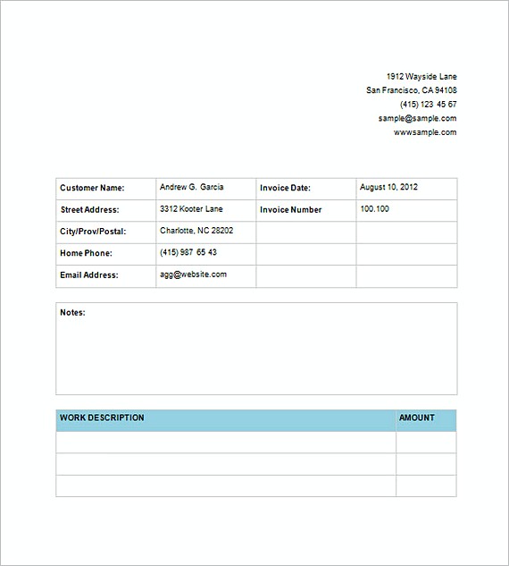 Invoice For Service templates