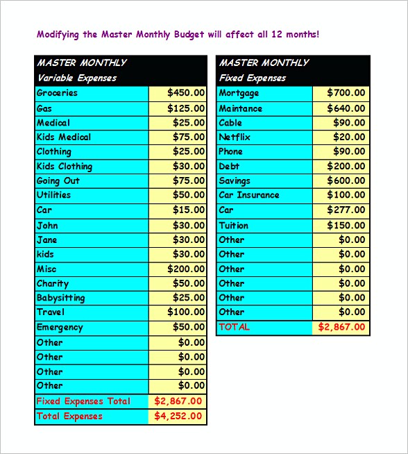 Monthly Budget Planner 2 Months